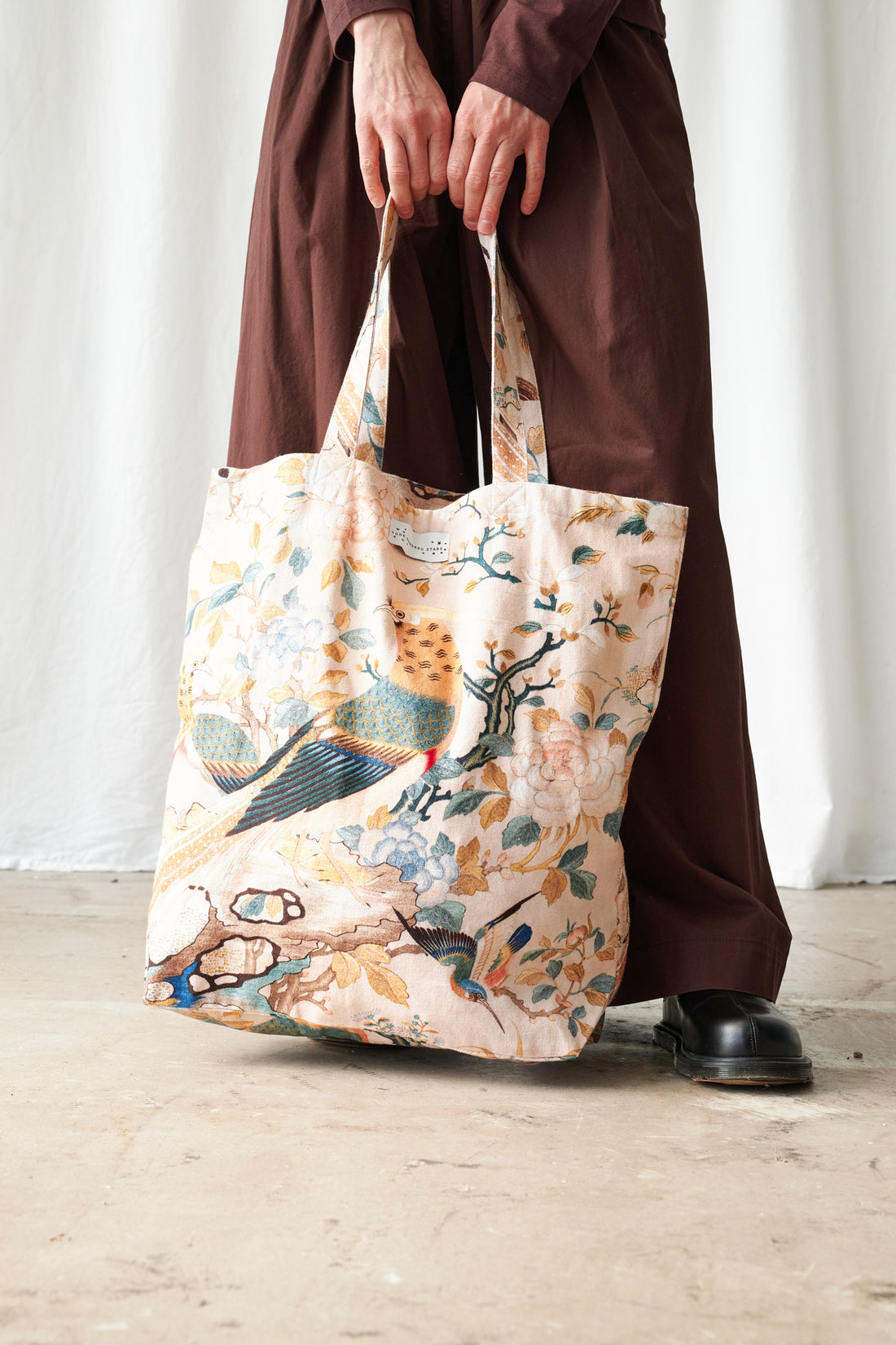 One Hundred Stars Large Canvas Shopper Bag in Hummingbird Nude - BAGHUMNUD