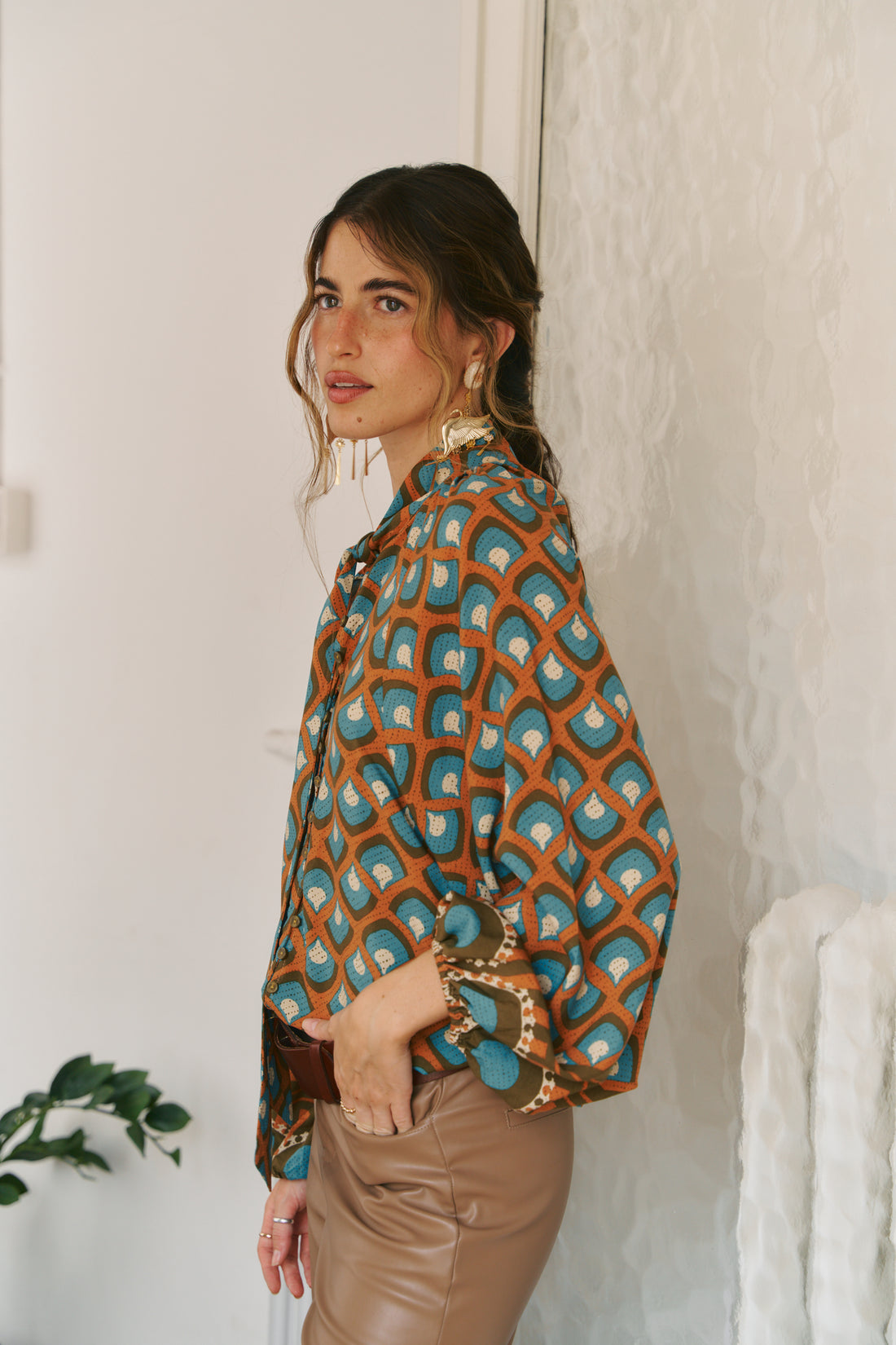 BELINDA Blouse in Geo Sun Print