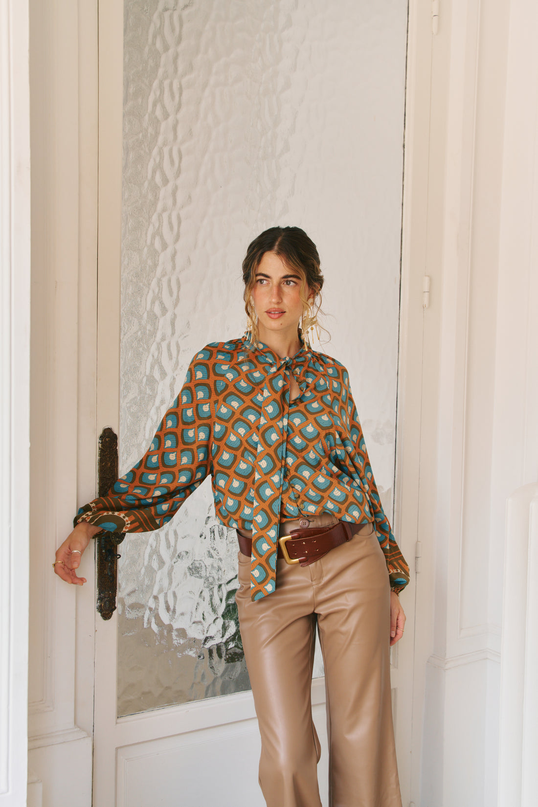 BELINDA Blouse in Geo Sun Print