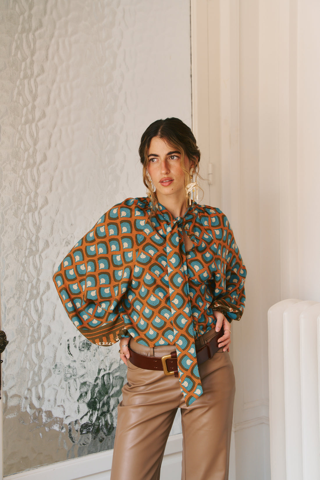 BELINDA Blouse in Geo Sun Print
