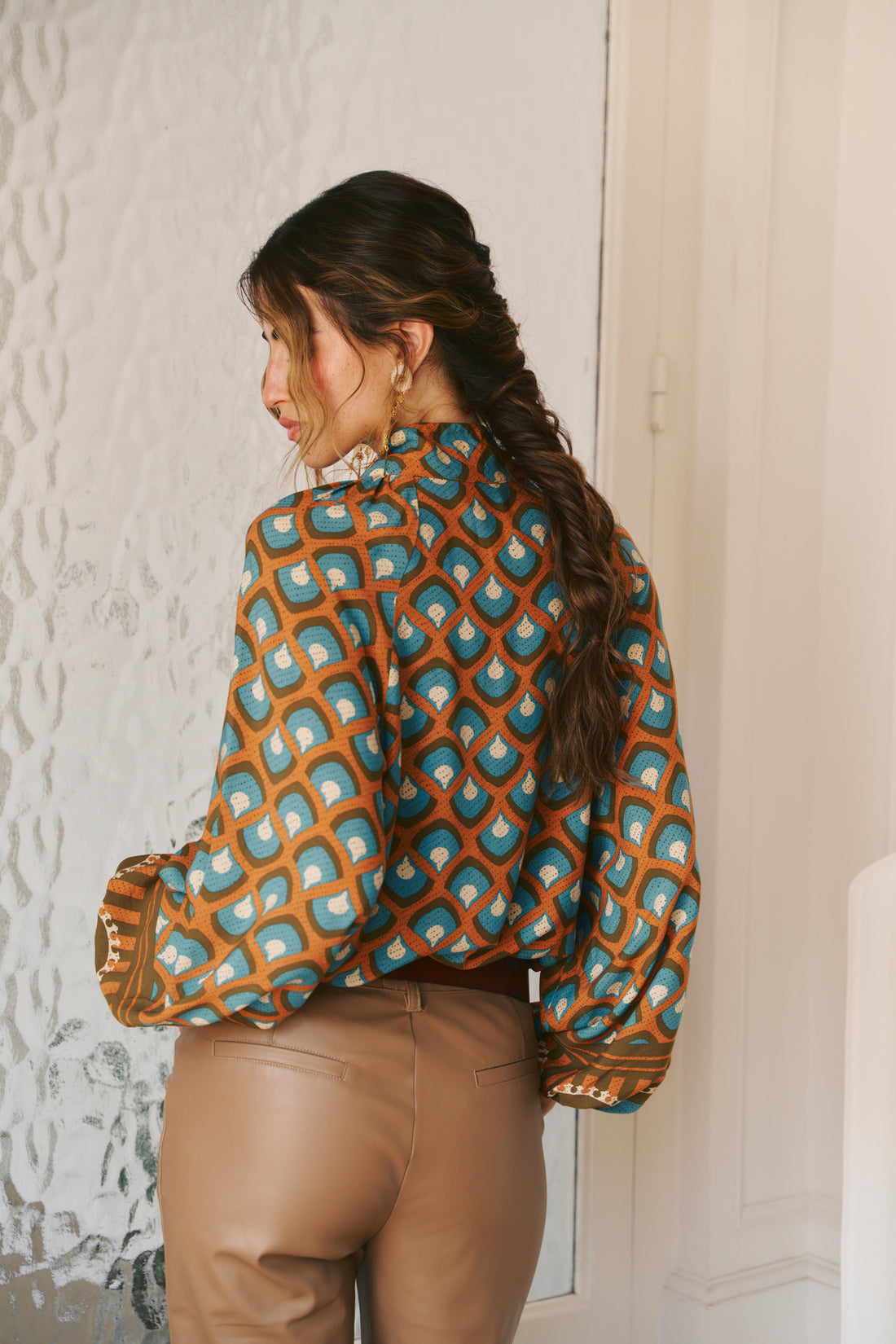 BELINDA Blouse in Geo Sun Print