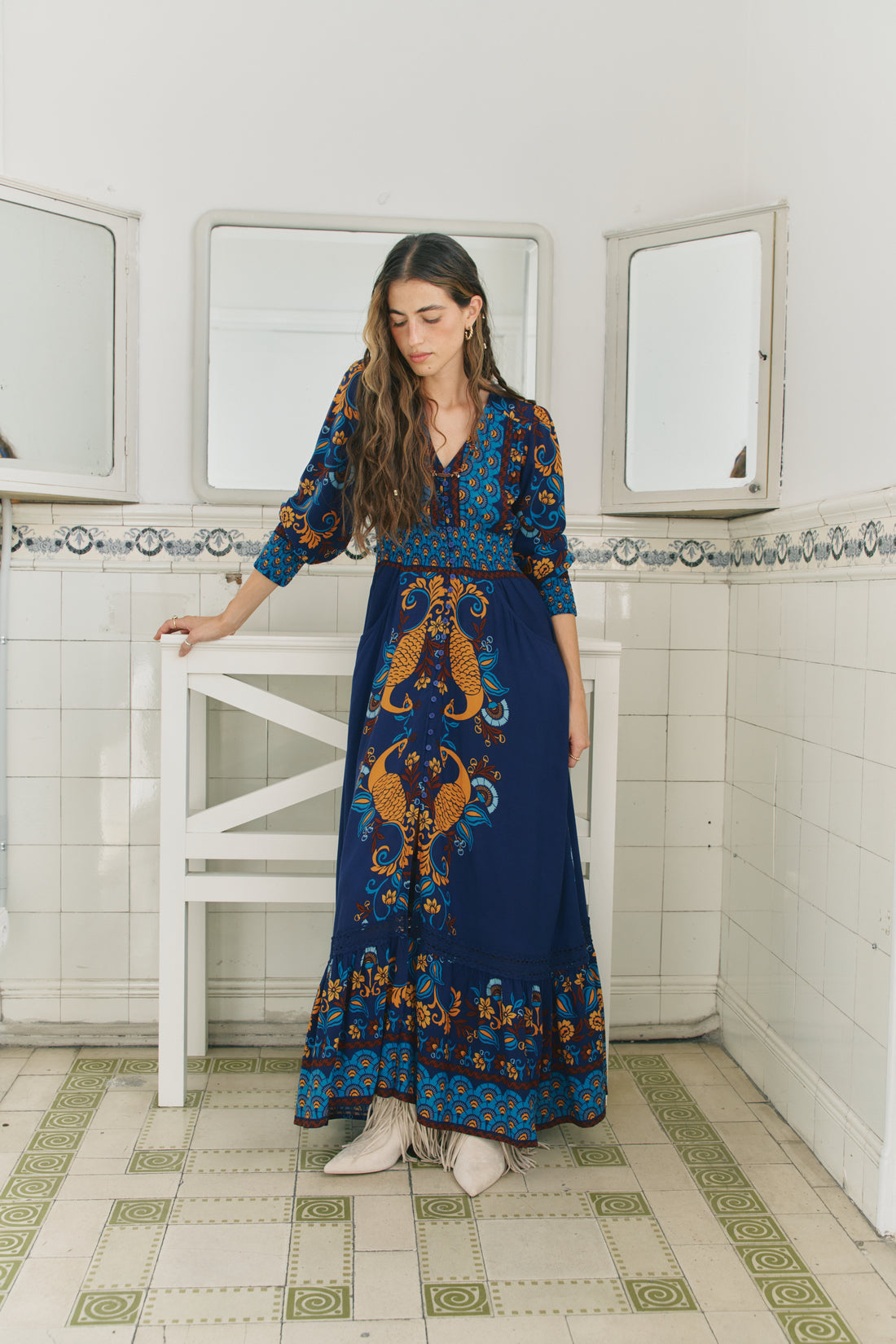 SABRINA Indiana Maxi Dress in Celestial Sway Print