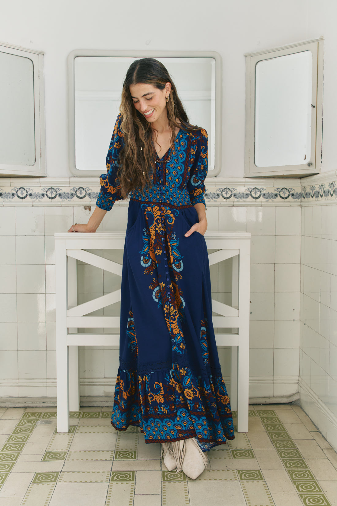 SABRINA Indiana Maxi Dress in Celestial Sway Print