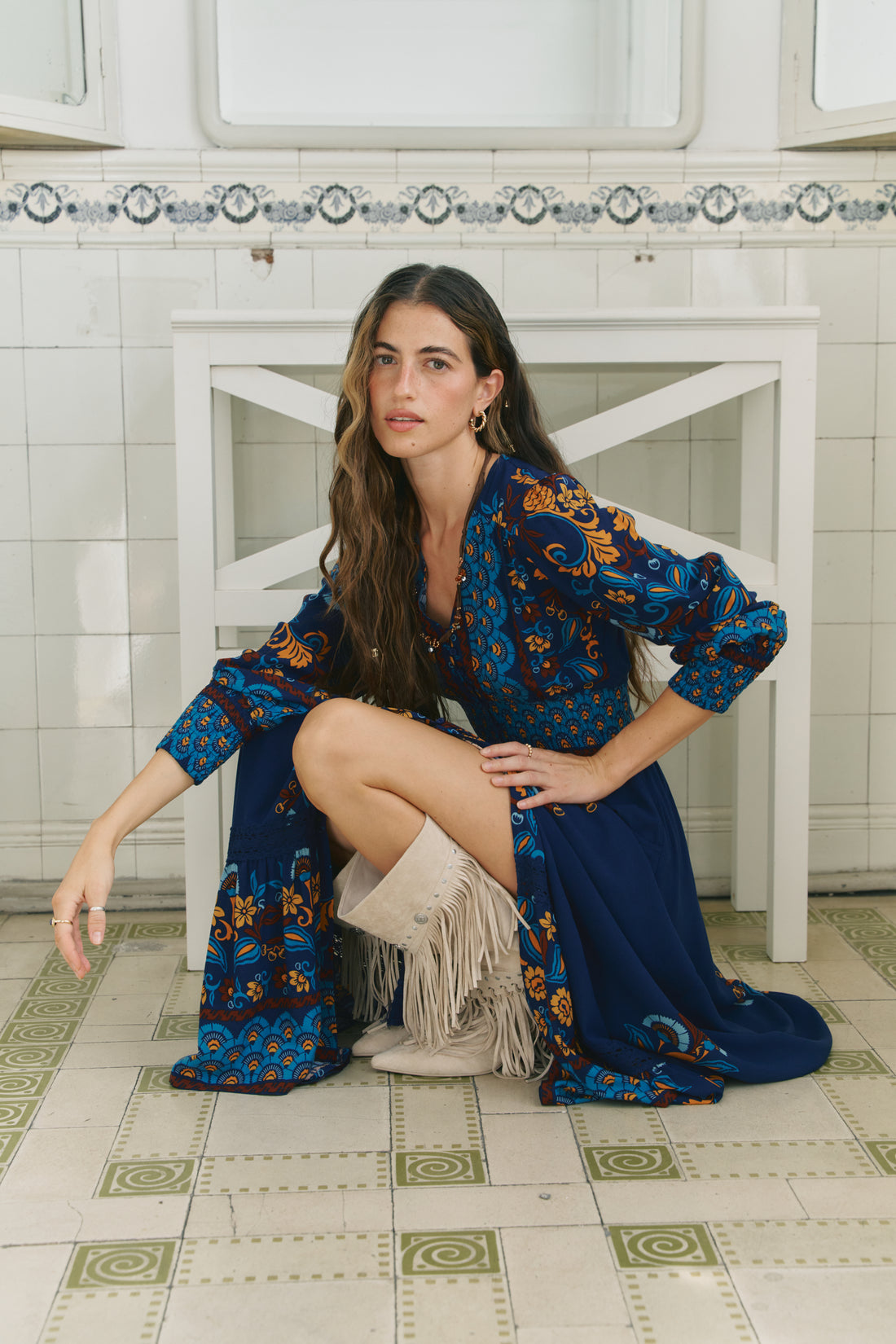 SABRINA Indiana Maxi Dress in Celestial Sway Print
