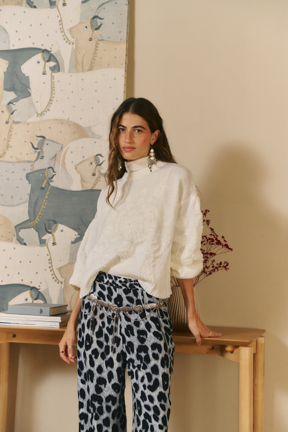FROST Embroidered Cream Jumper