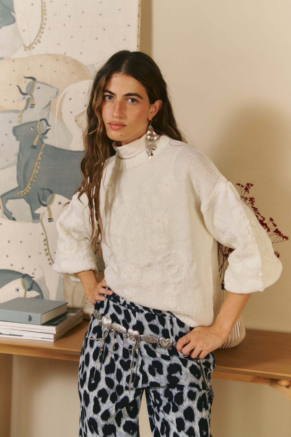 FROST Embroidered Cream Jumper