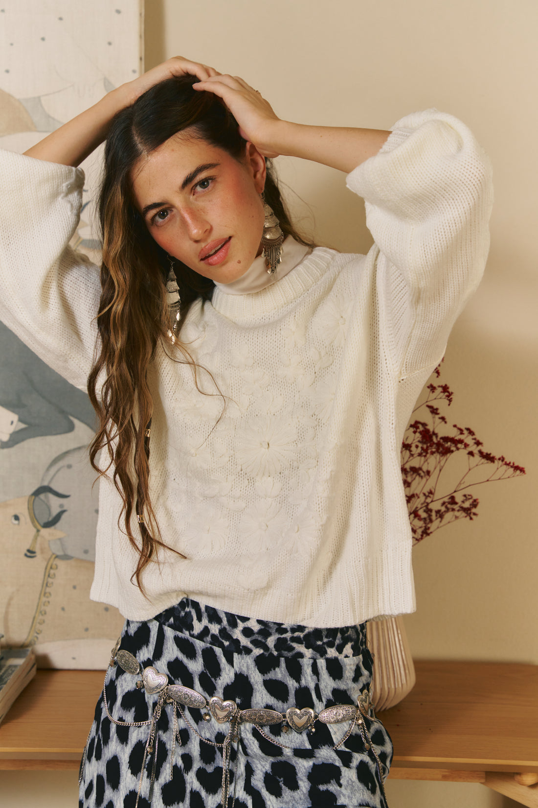 FROST Embroidered Cream Jumper