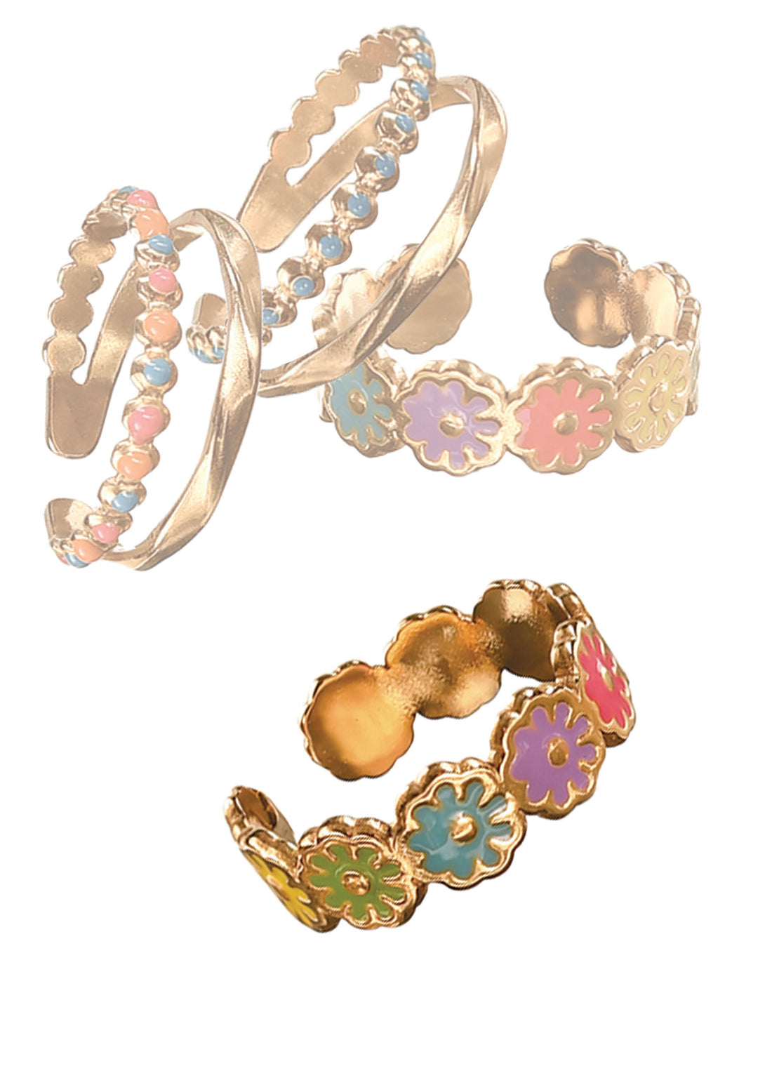 Open Adjustable Flower Power Ring - JJ075
