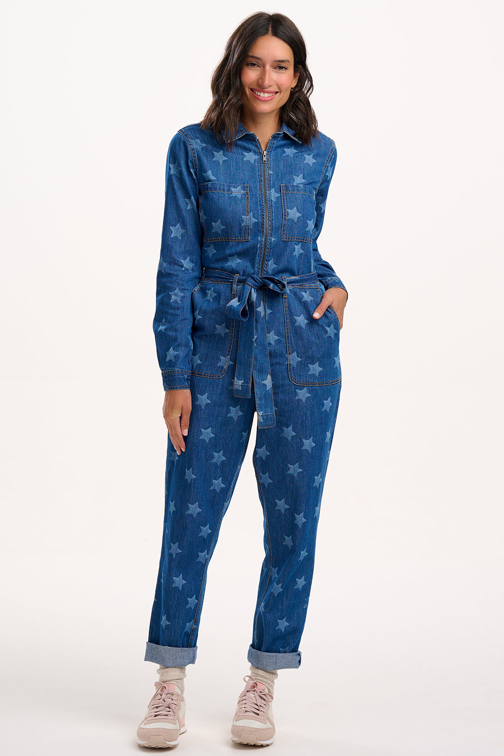 ARWEN Denim Boilersuit In All Stars Print