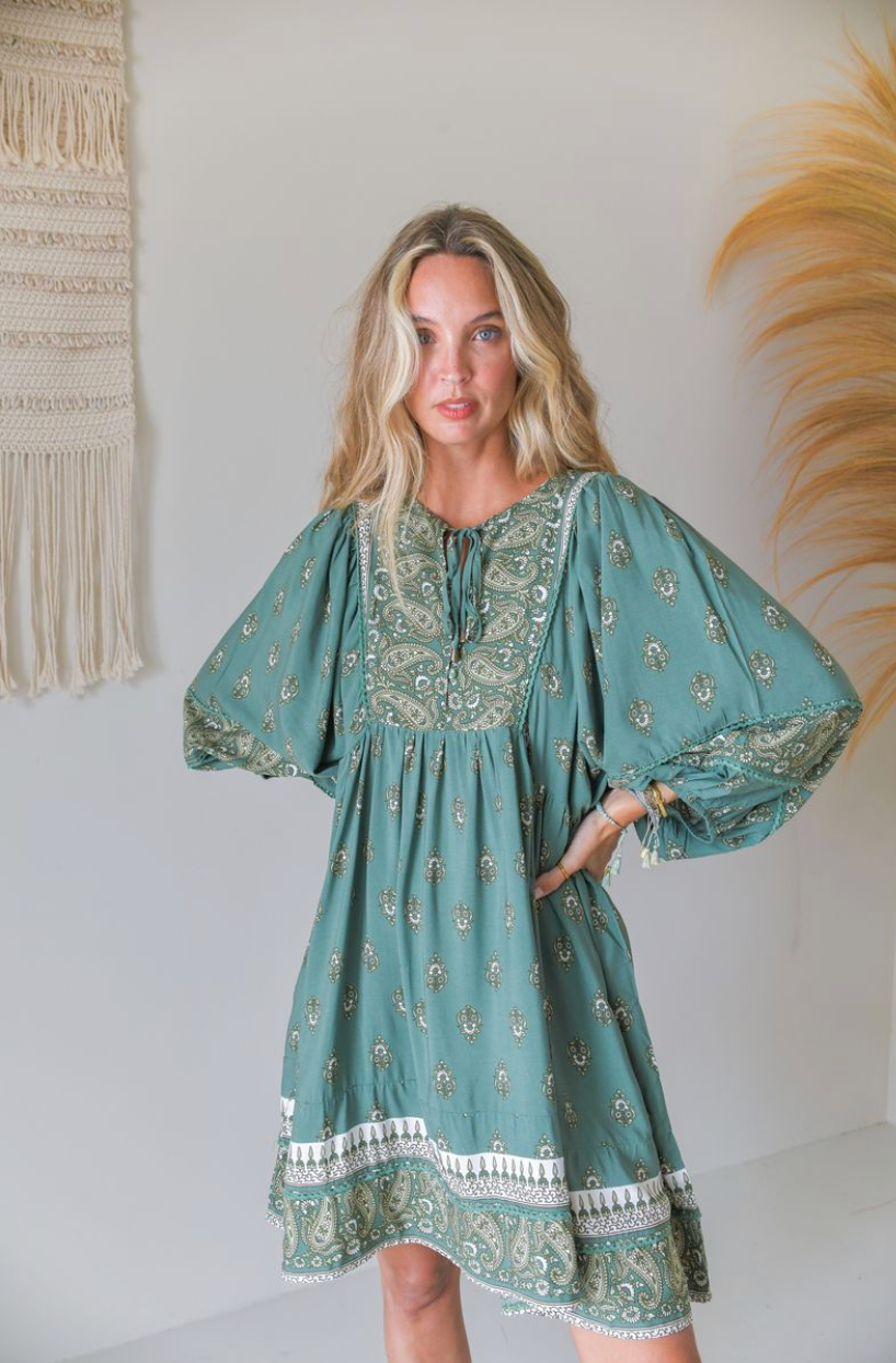 VERONICA PRINT ADELA MINI DRESS