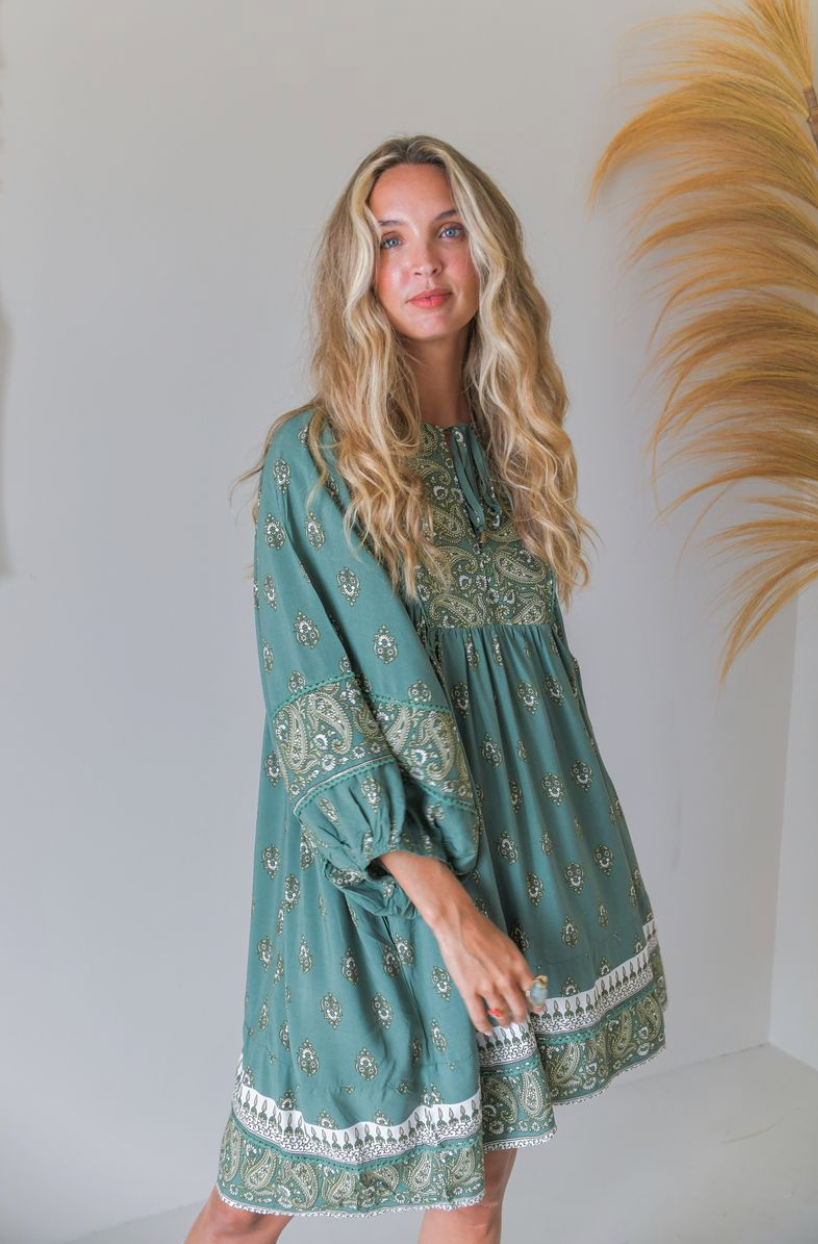 VERONICA PRINT ADELA MINI DRESS