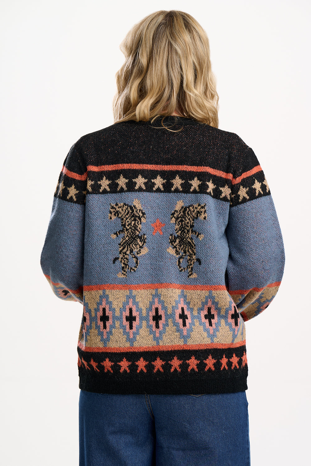 YVETTE Climbing Tigers Open Cardigan