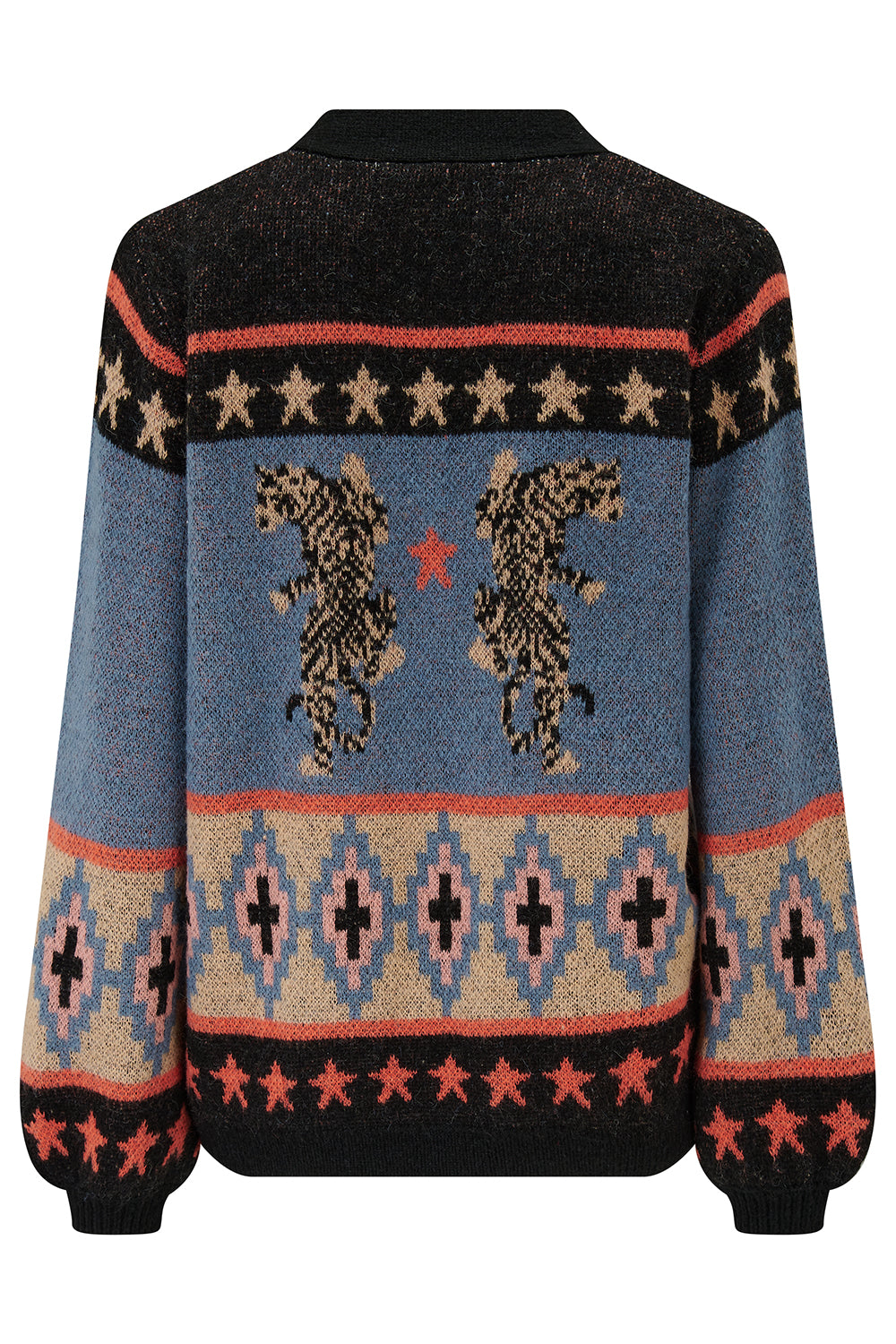 YVETTE Climbing Tigers Open Cardigan