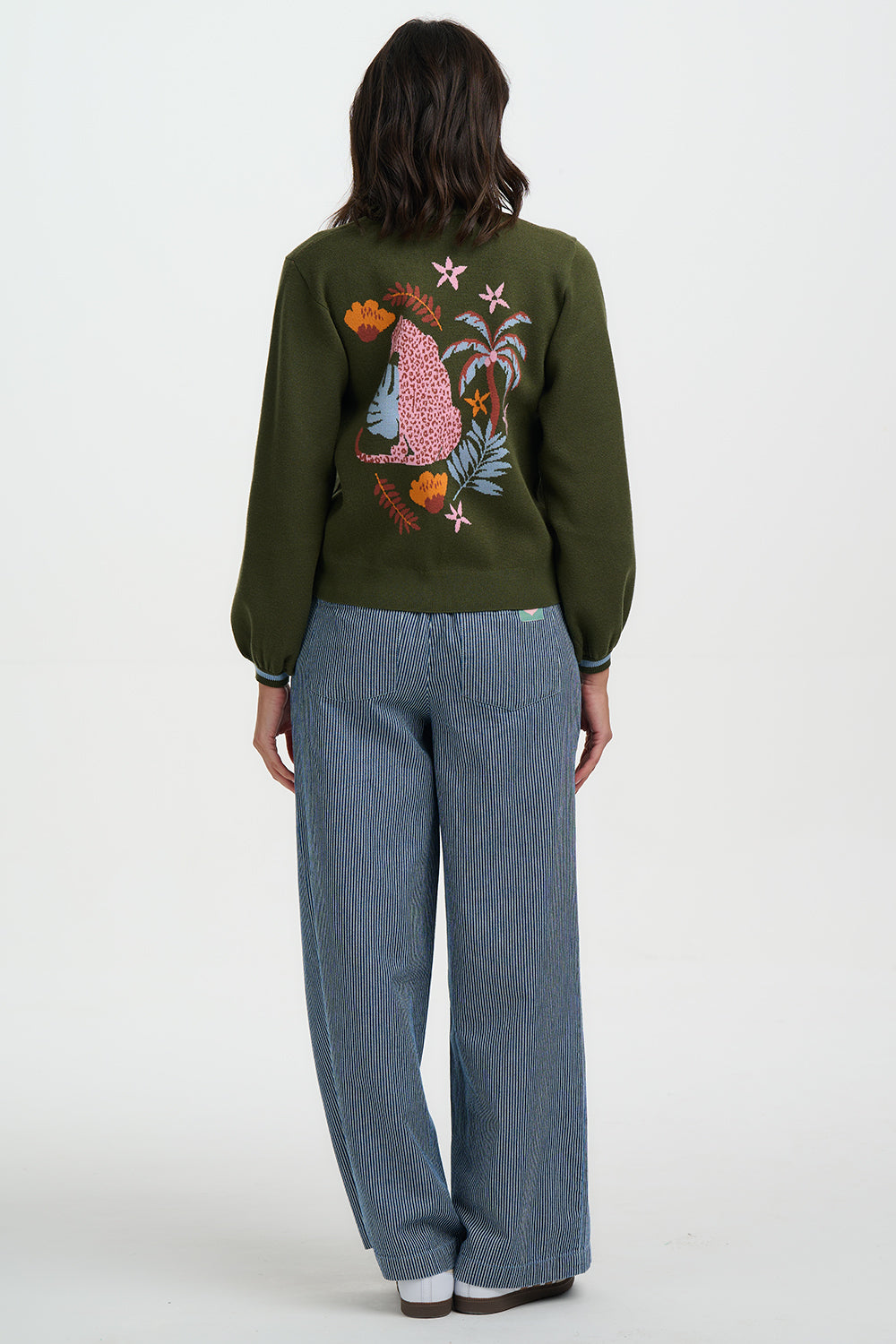 ADRIAN Cardigan in Khaki Leopard Jungle