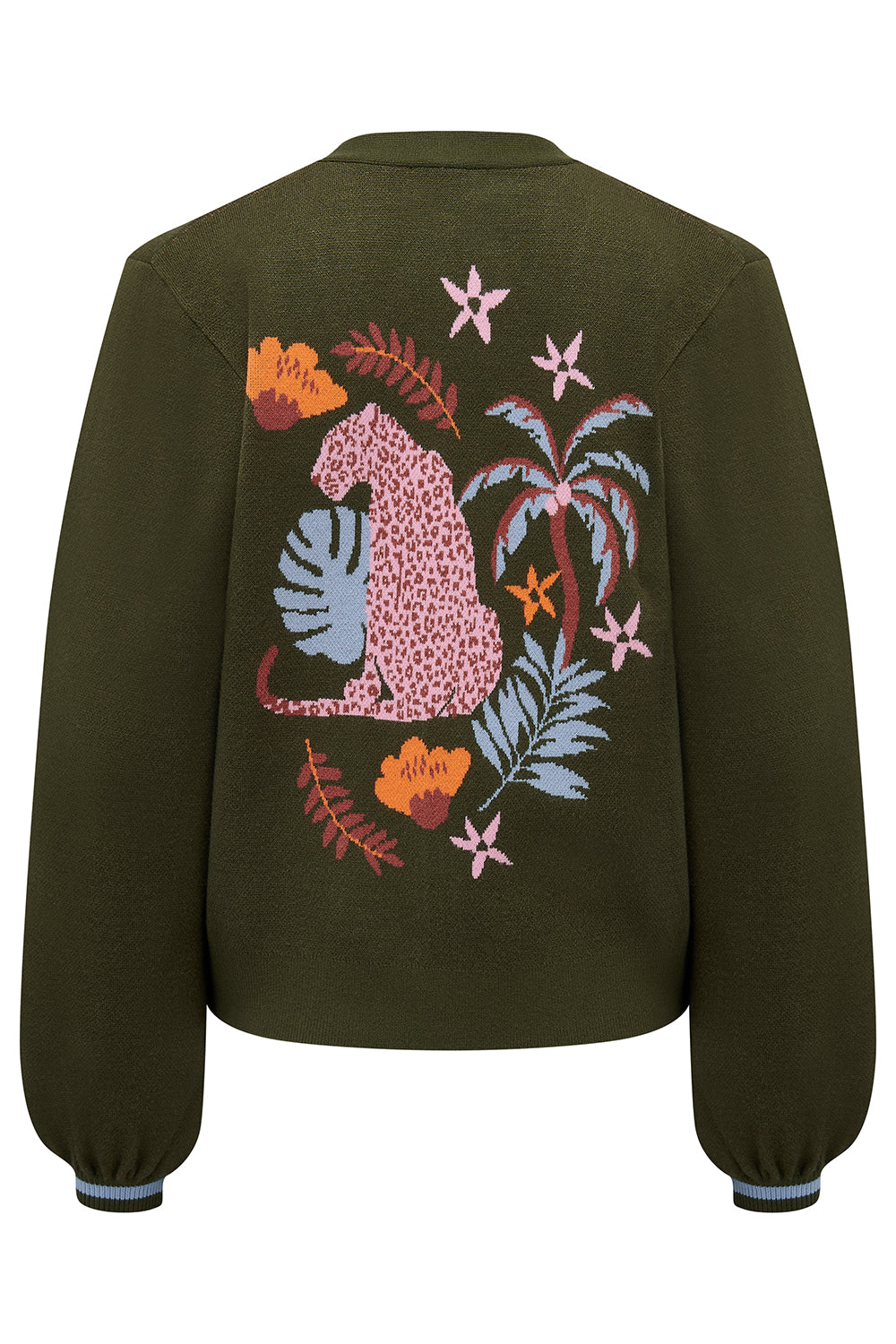 ADRIAN Cardigan in Khaki Leopard Jungle