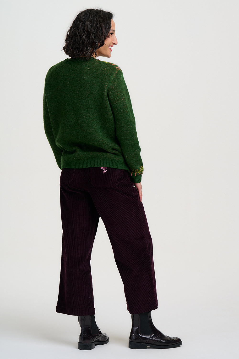 Allotment Laverne Jumper in Green Veggies Print