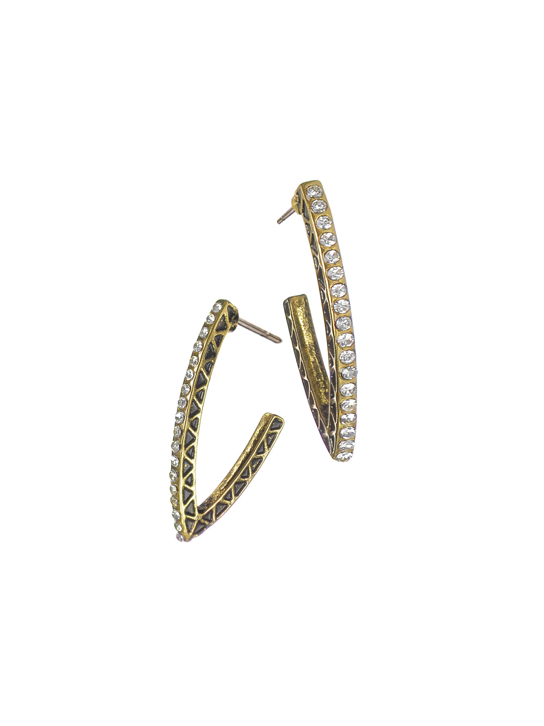 Victory Hoop Sparkle Earrings in Gold - LF879