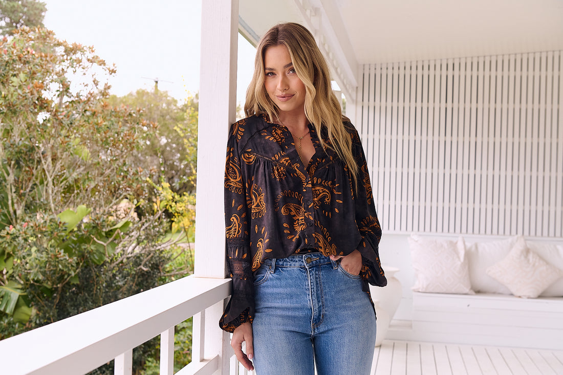 Eliza Blouse in Paisley Milan Print