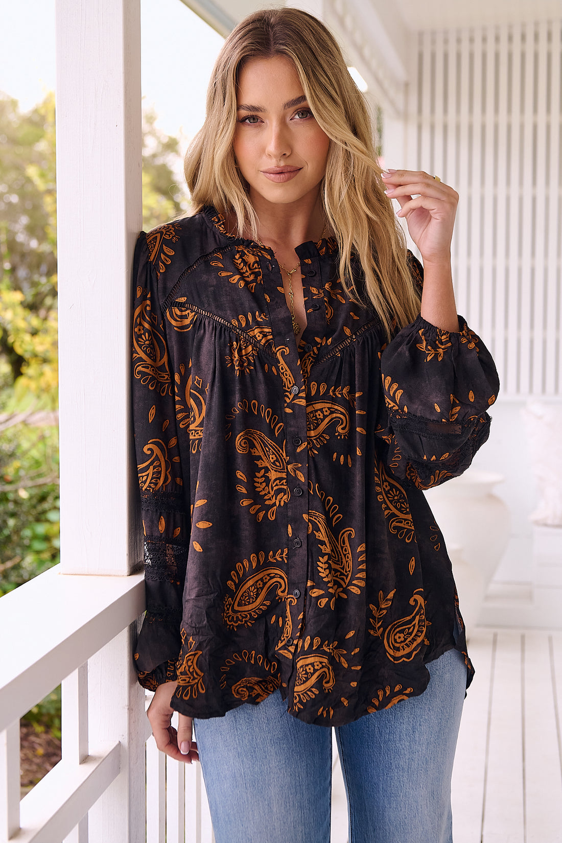 Eliza Blouse in Paisley Milan Print