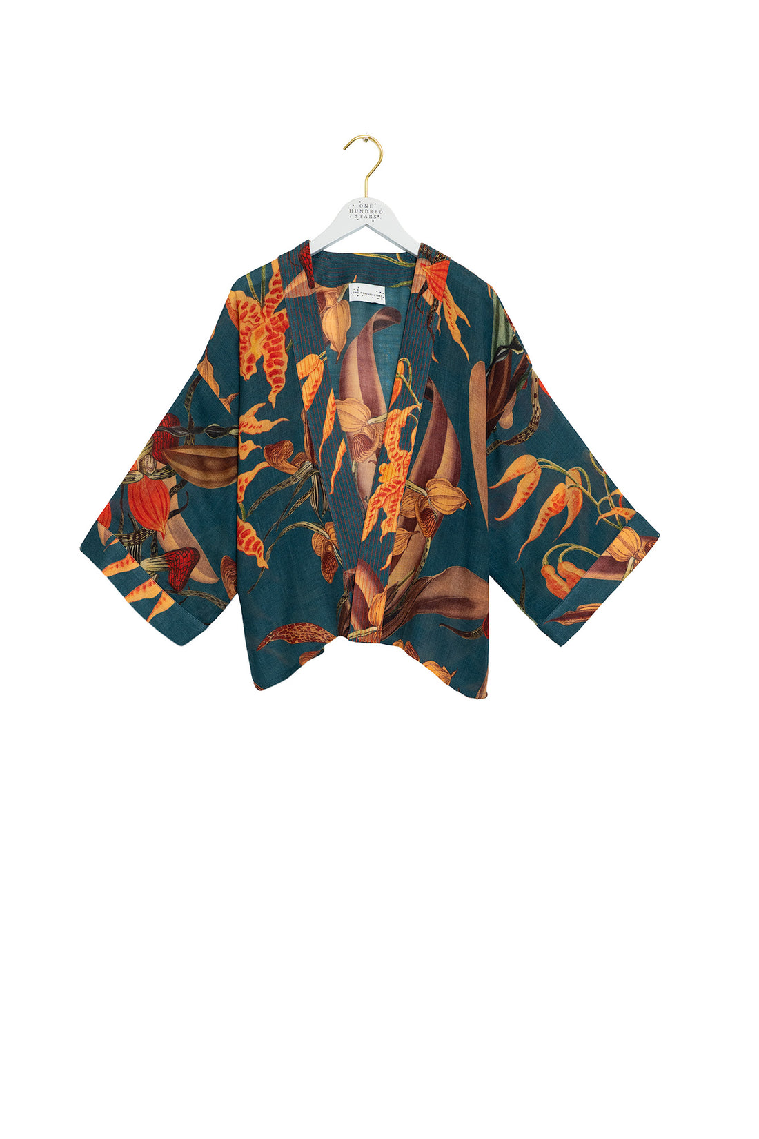 WOOL Short Kimono in Crane Brown by One Hundred Stars - WKMORCTEA