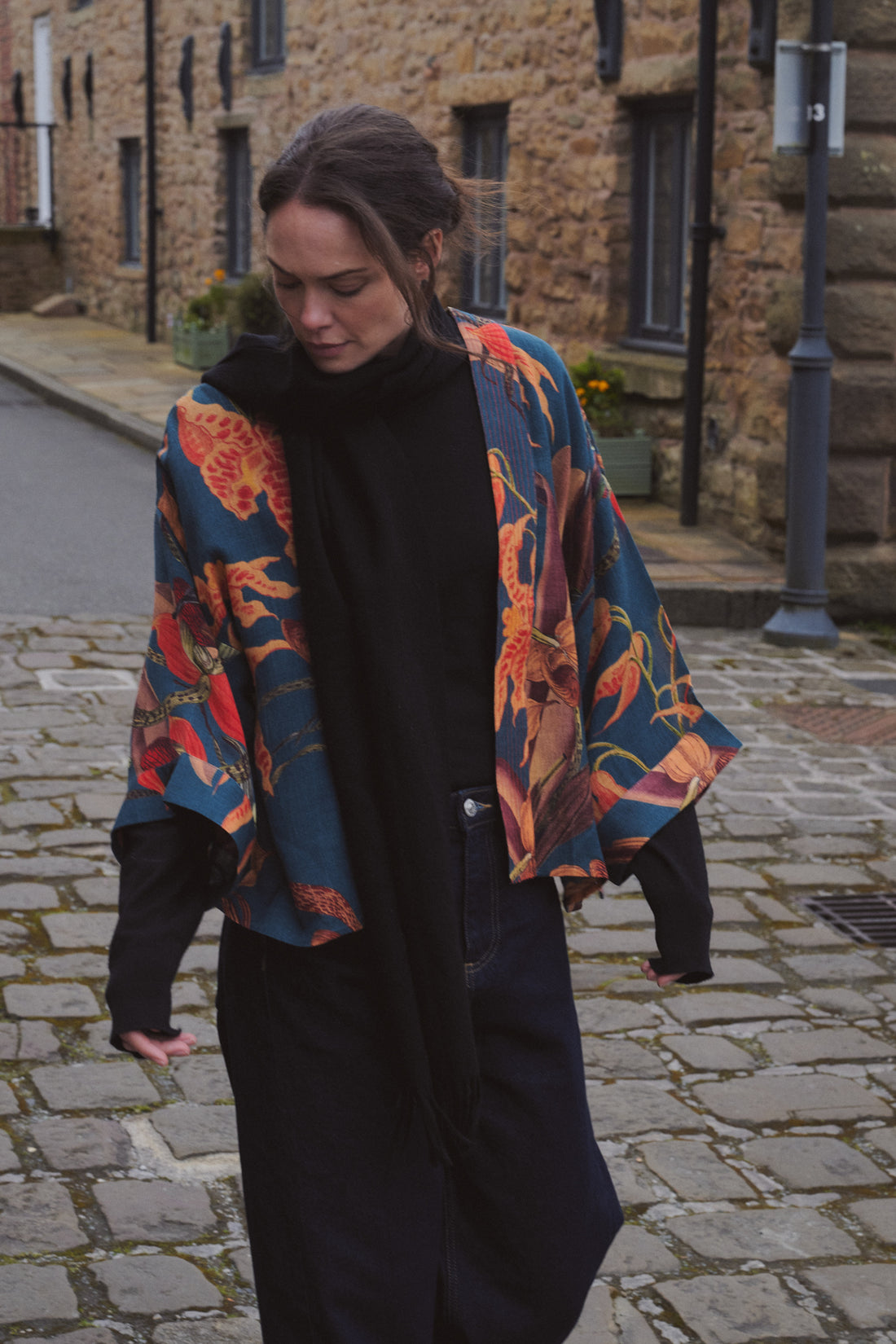 WOOL Short Kimono in Crane Brown by One Hundred Stars - WKMORCTEA