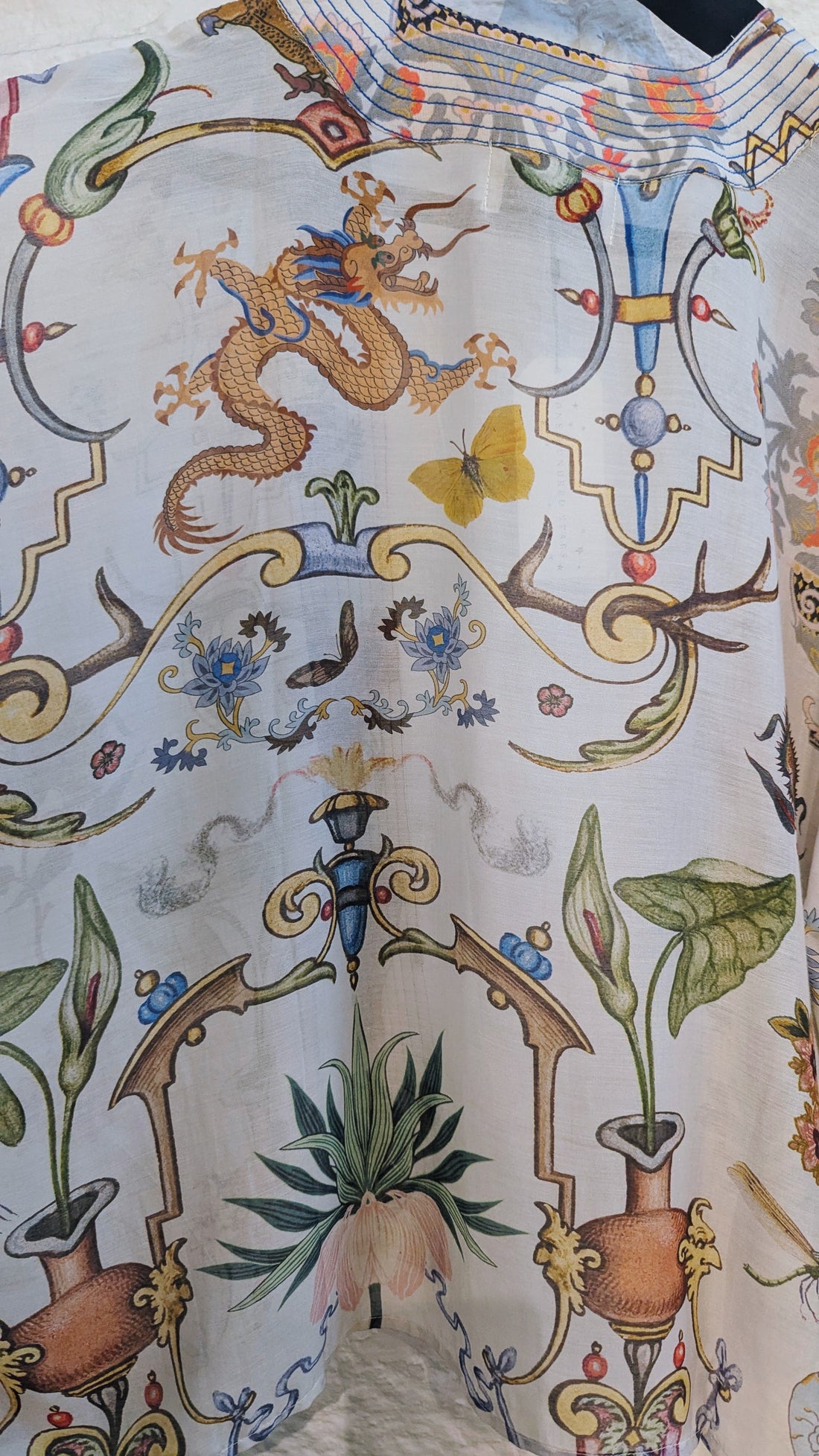 One Hundred Stars Print Short Kimono Jacket in Ivory Cornucopia Print - KIMCORIVO