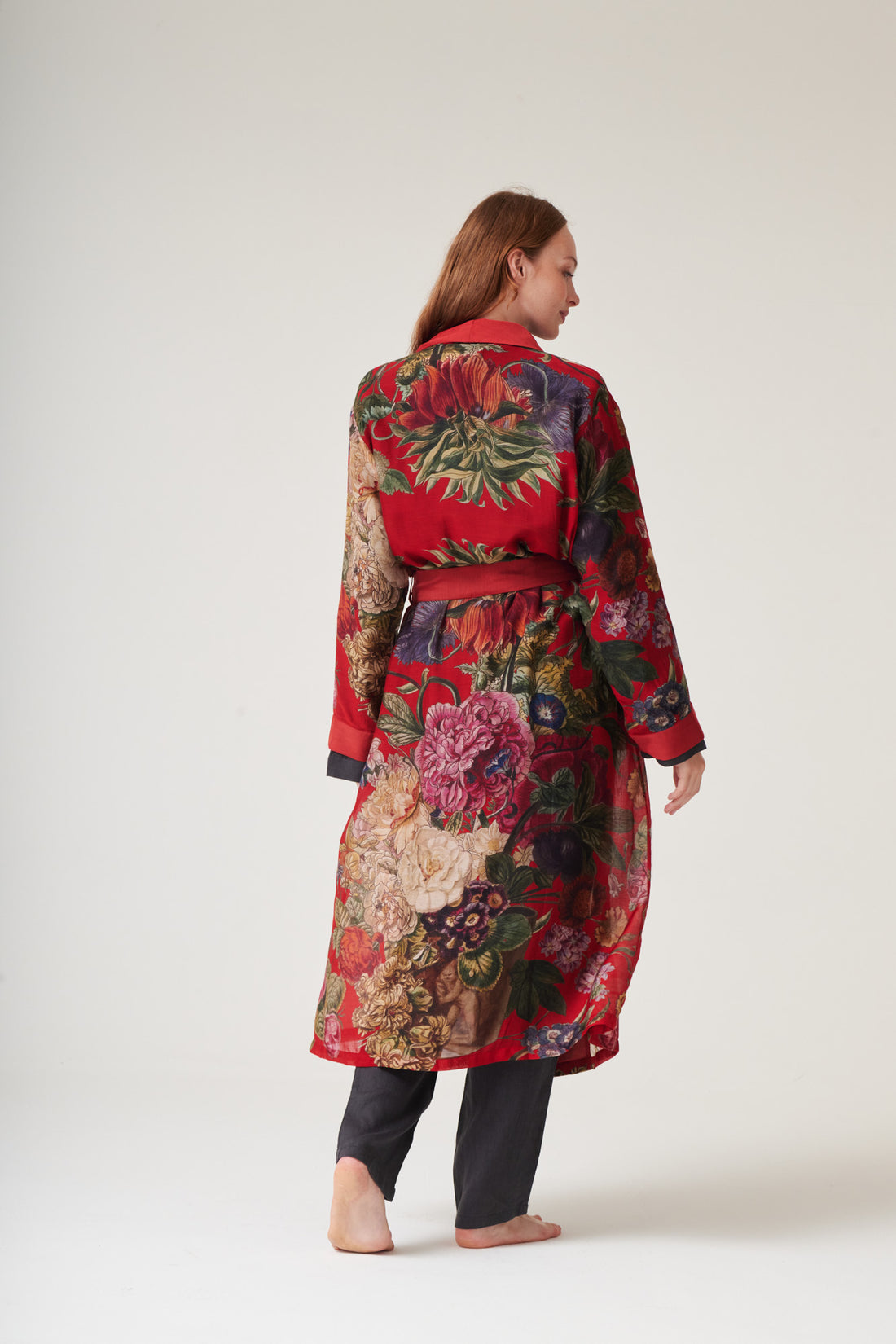 Lightweight Gown Kimono in Primula Berry - GWNPRIBER