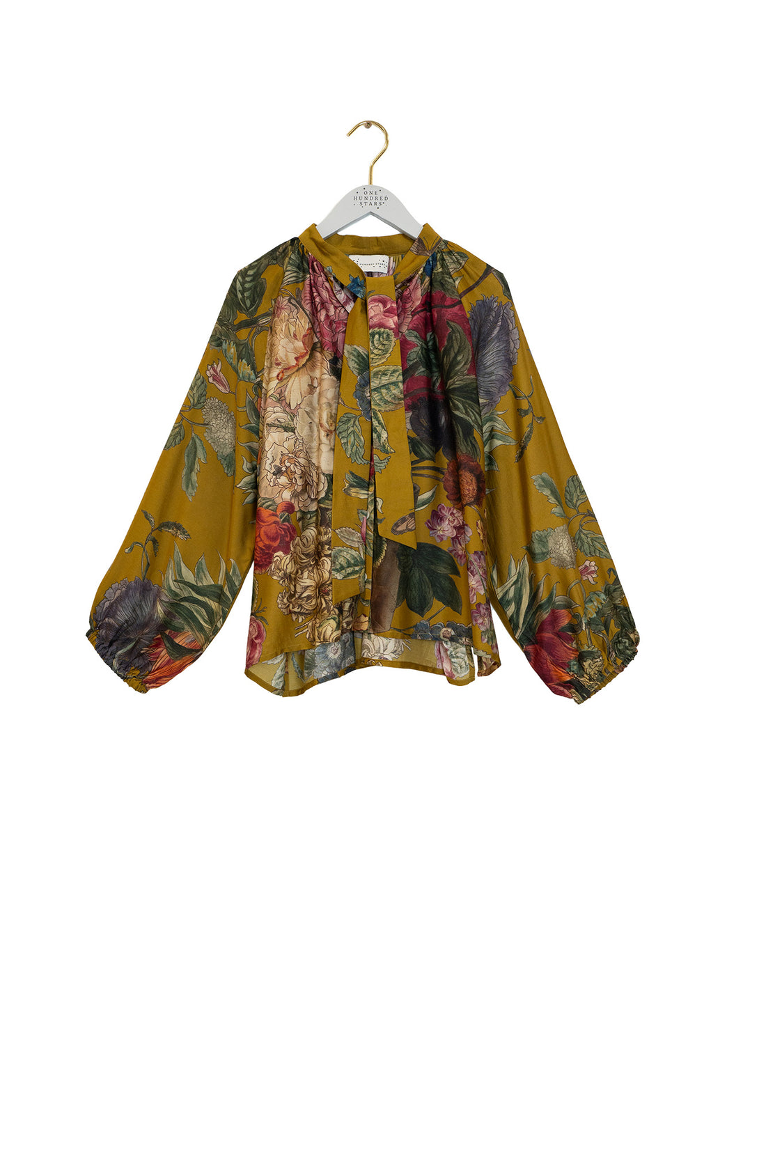 One Hundred Stars Print Short Kimono Jacket in Gold Primula Print - KIMPRIGOL