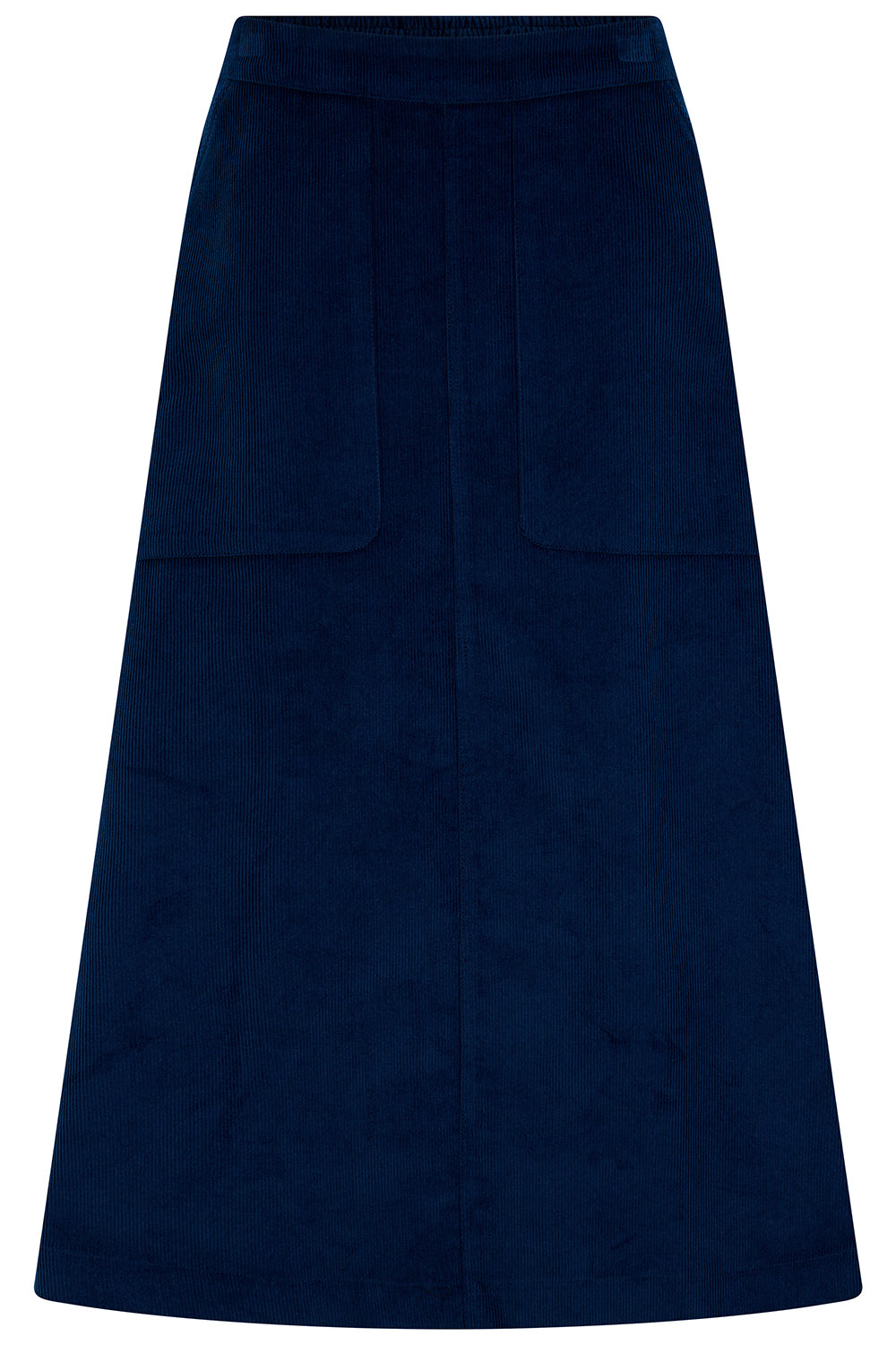 DEIDRIE Cord Midi Skirt in Teal Blue