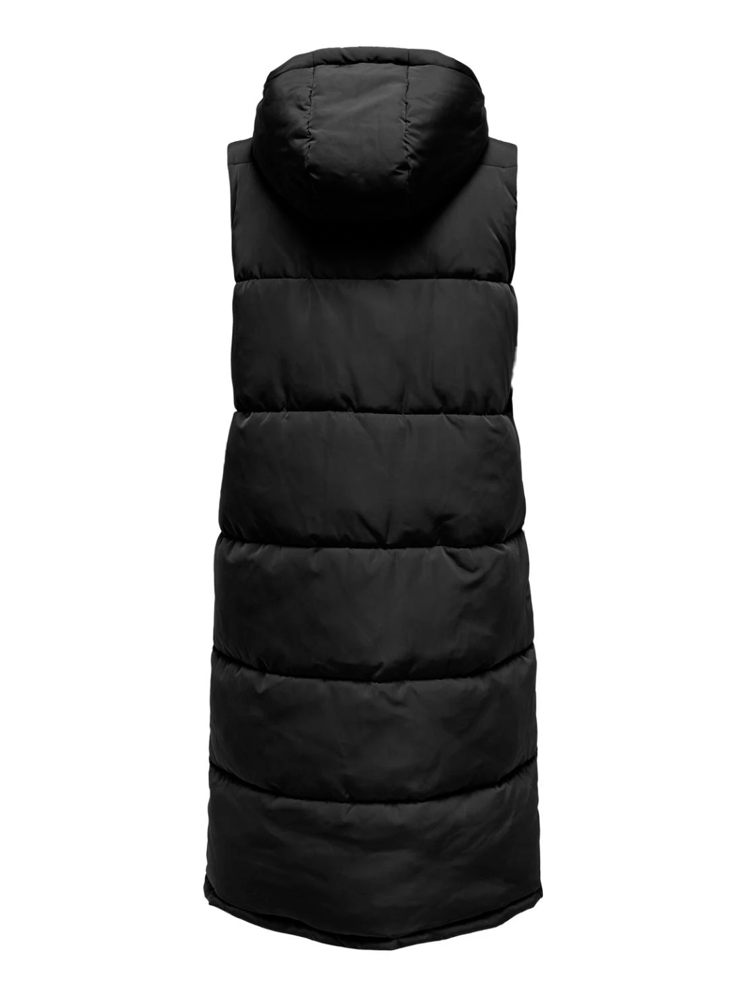 ALINA Long Sleeveless Hooded Puffer Coat in Black