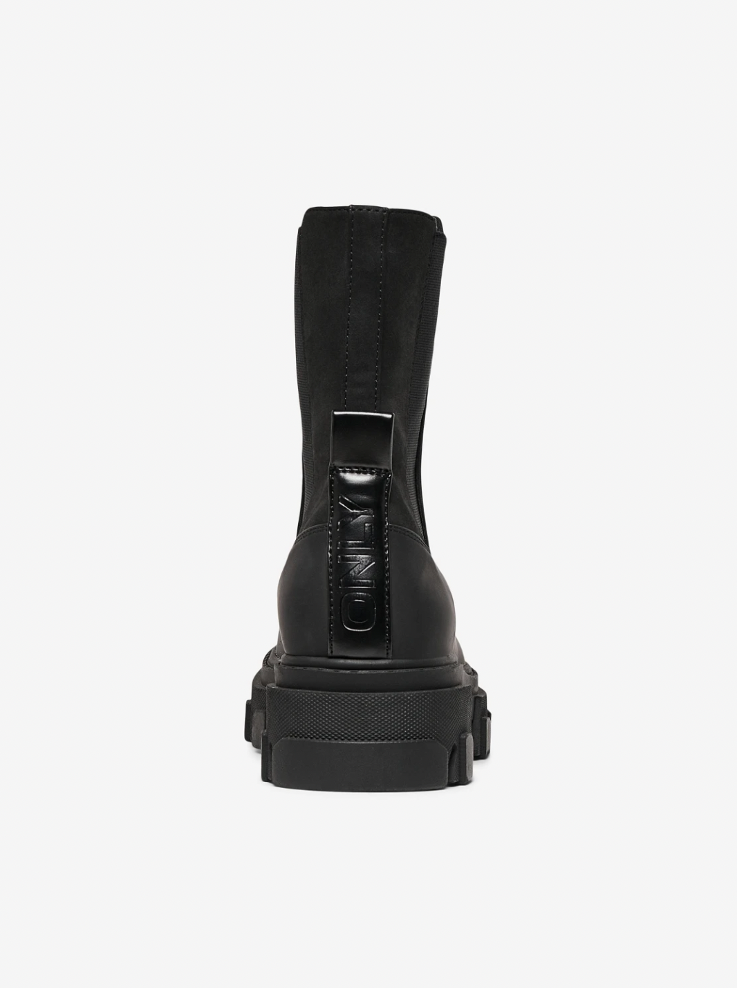 TOLA-1 Black Nubuck Partial Rubber Boots in Black