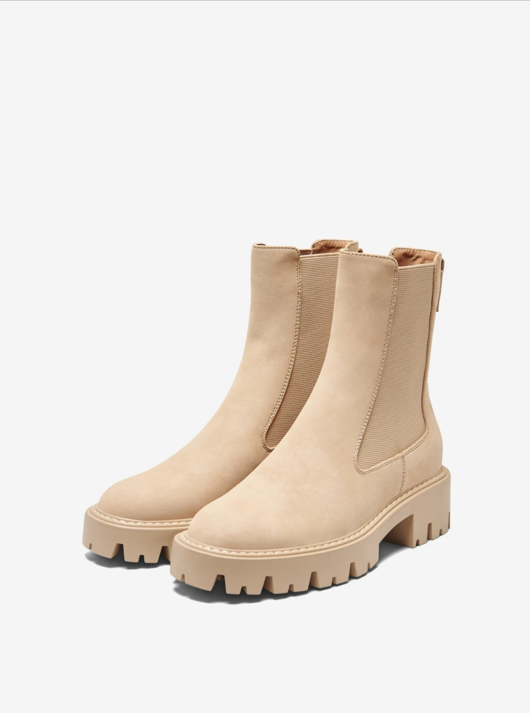 BETTY-1 Suedette Chelsea Boots in Desert Sand