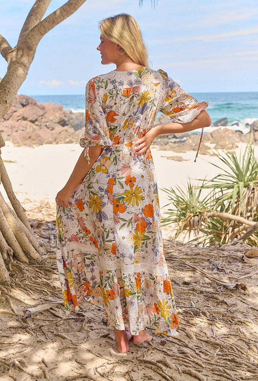 Jaase Molli Boho Maxi Dress in Dahlia Print