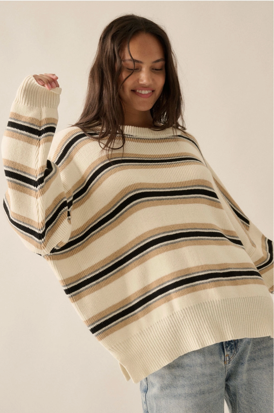 KIT Horizontal Striped Slouch Knit Jumper