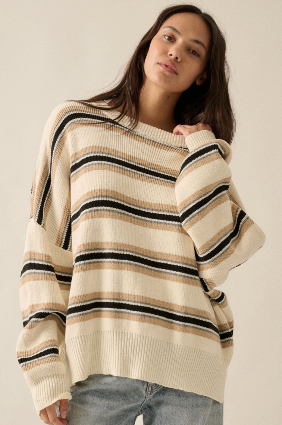 KIT Horizontal Striped Slouch Knit Jumper