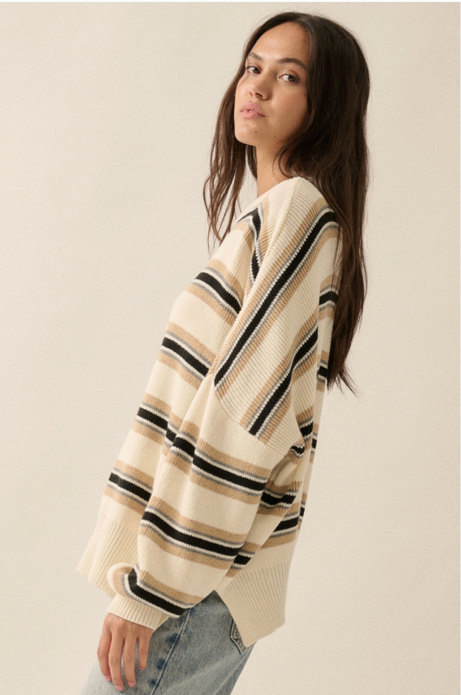 KIT Horizontal Striped Slouch Knit Jumper