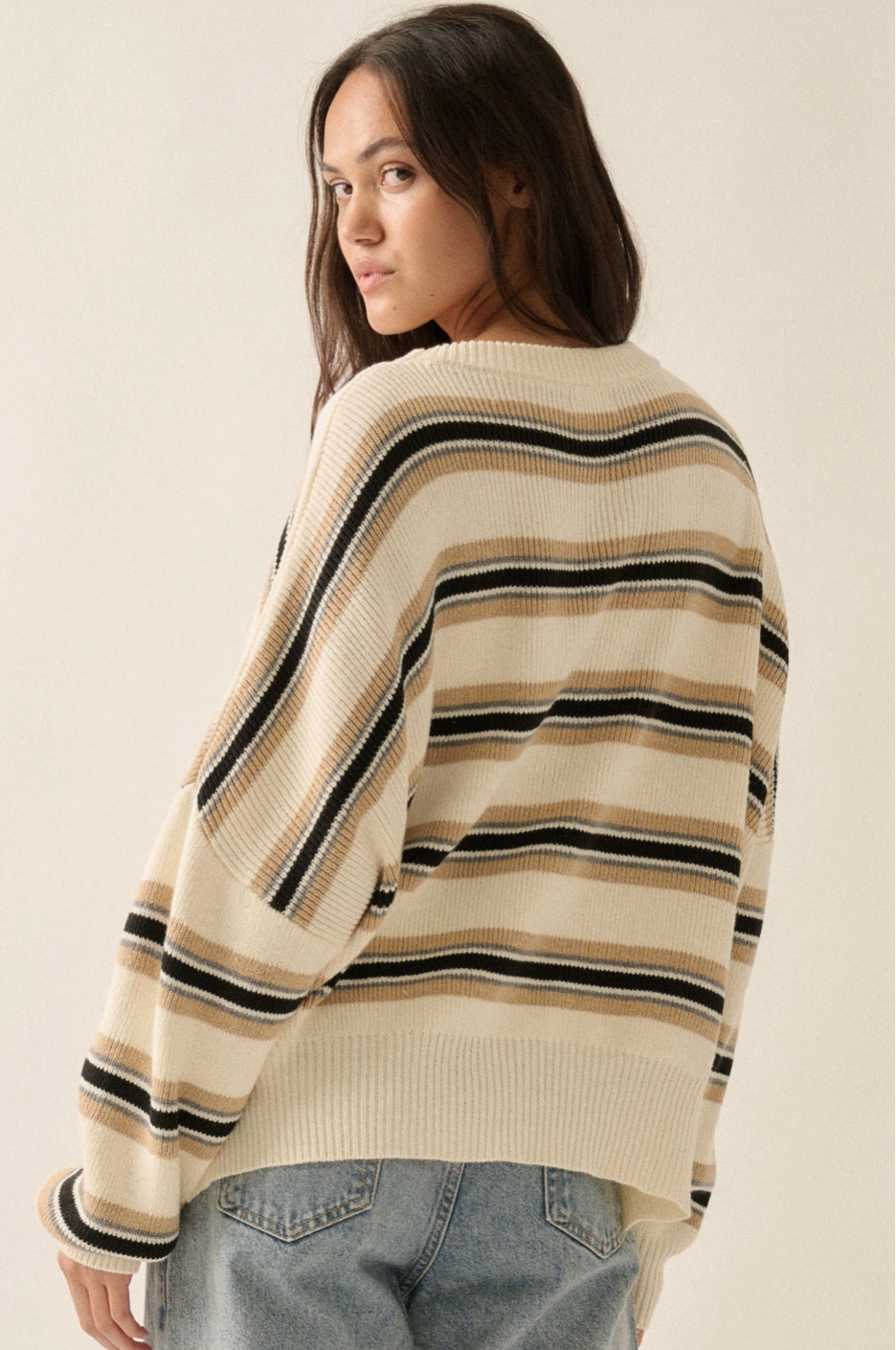 KIT Horizontal Striped Slouch Knit Jumper