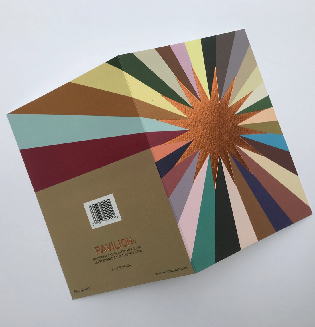 Pavilion Metallic Foil Gold Rainbow Sun ‘Nancy’ Festival Greetings Card