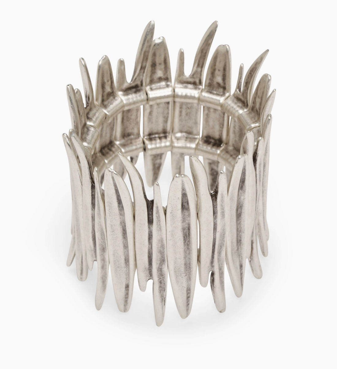 FIRE Statement Stretch Silver Cuff Bracelet