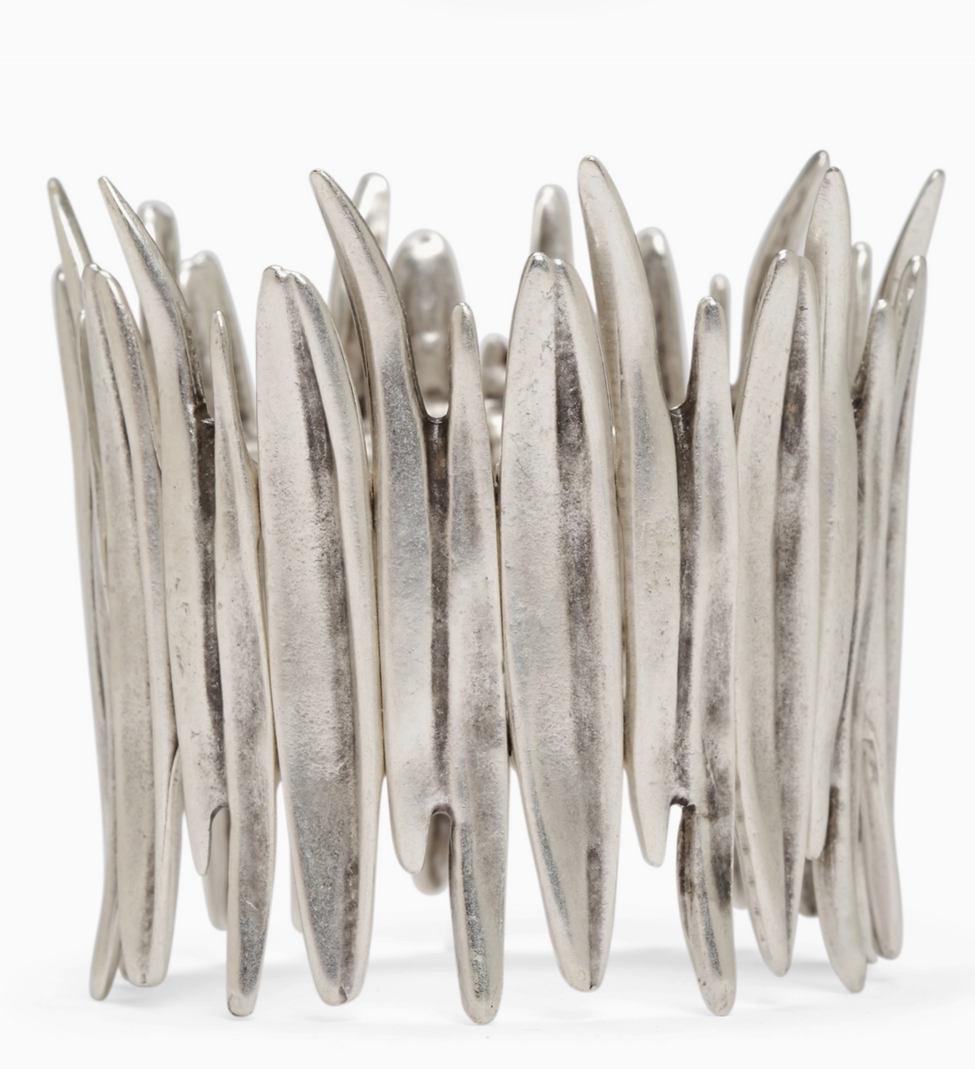 FIRE Statement Stretch Silver Cuff Bracelet