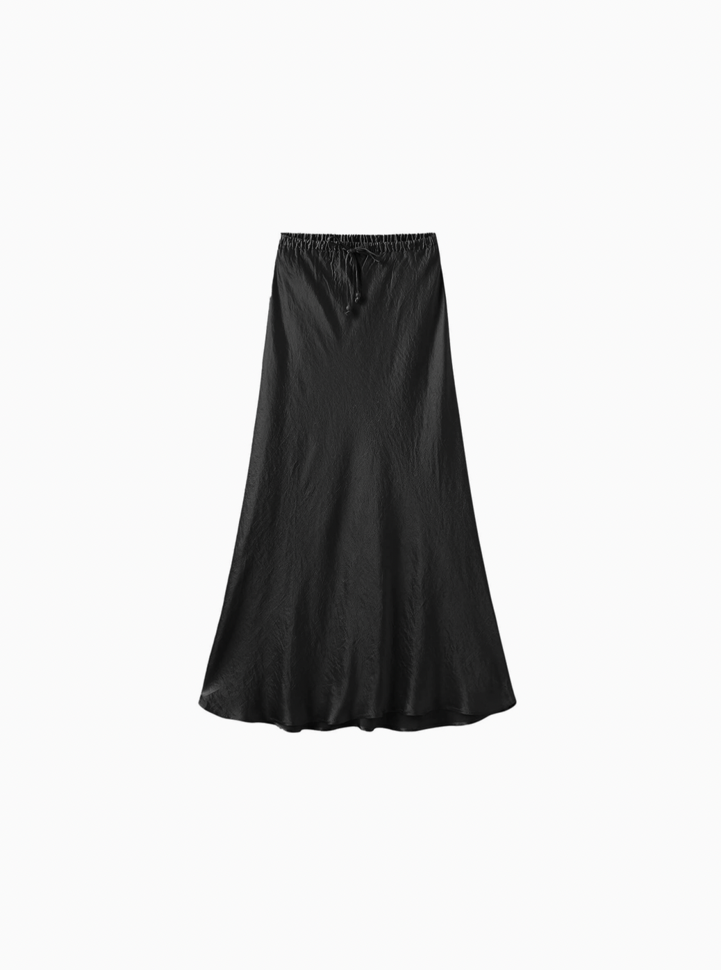 CAMILLE Silky Maxi Skirt in Black