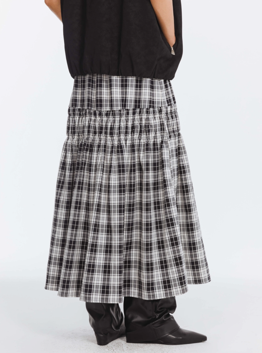 CAPRICE Tartan Check Maxi Skirt