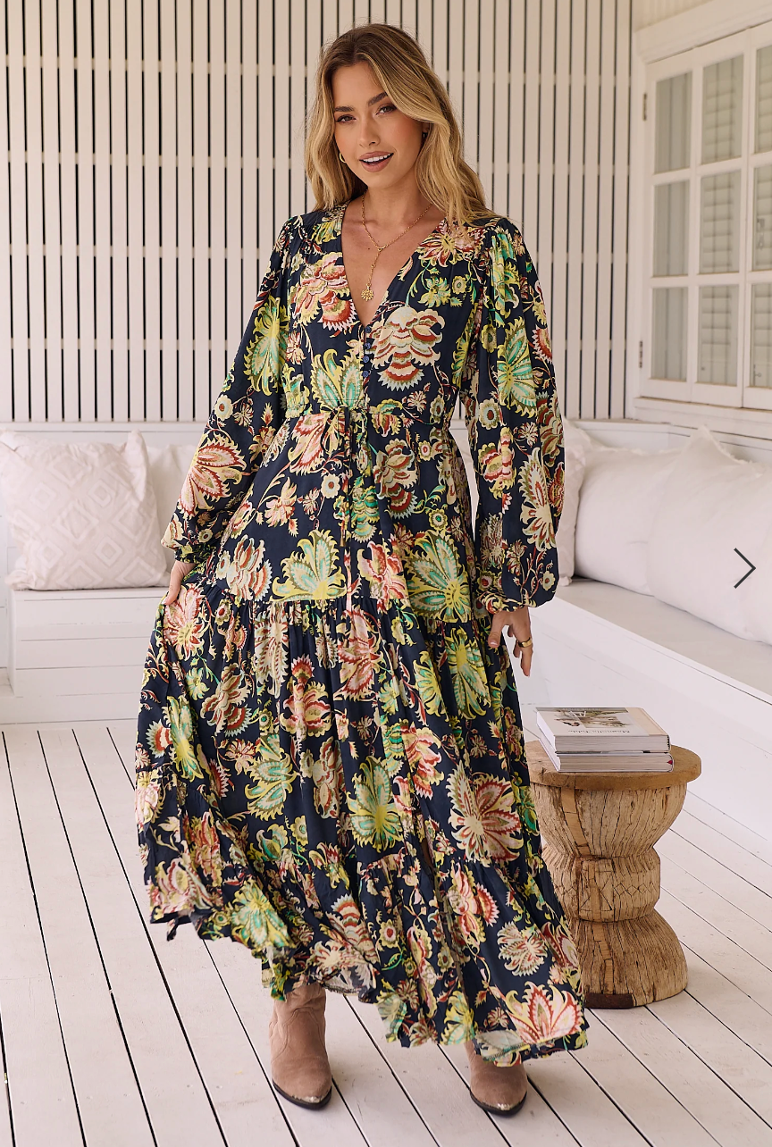 TERESA Maxi Dress in Wild Floral Print