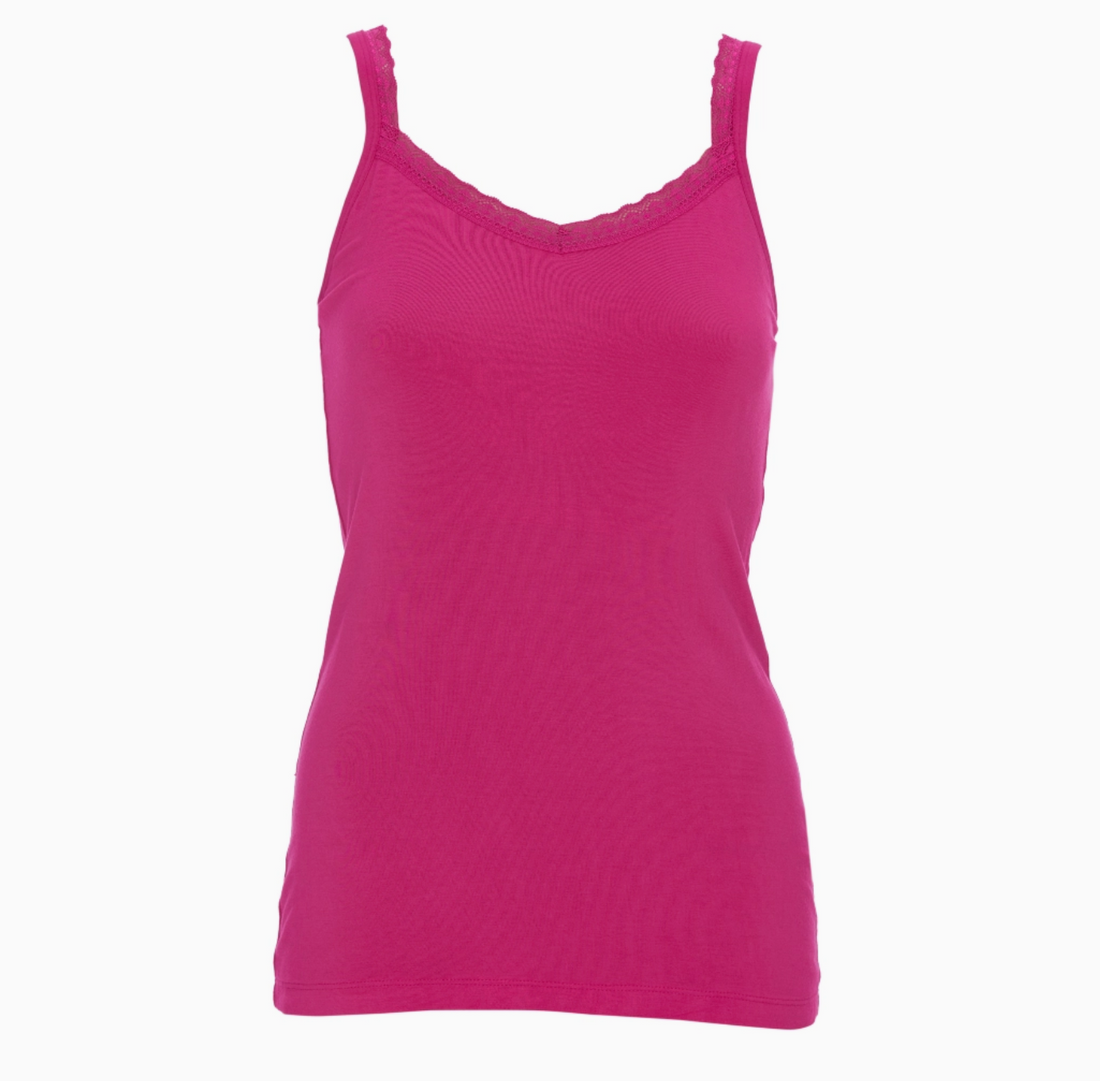 SOFIA Vest Top With Hidden Support in Fuchsia Pink