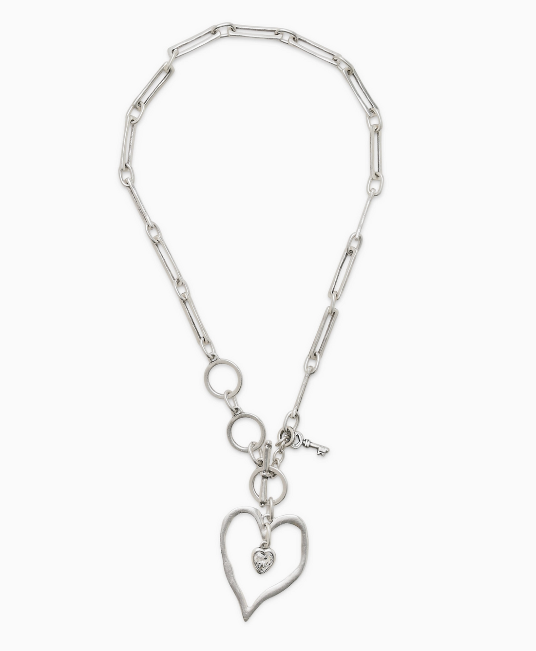 AMORE Statement Heart Crystal Long Necklace