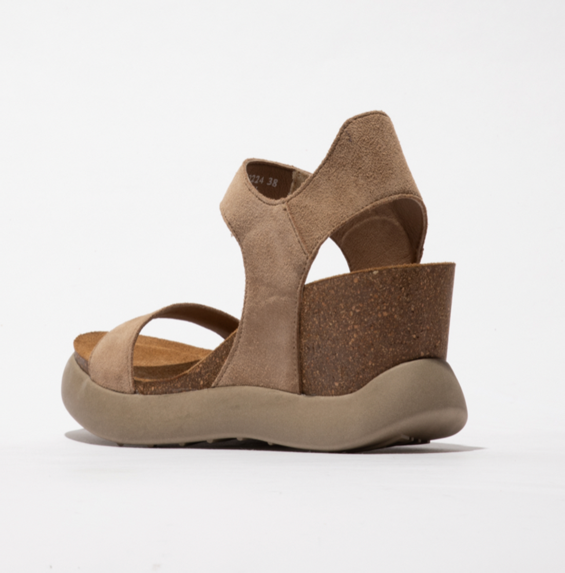 GOGO 967 Fly London Wedge Sandals in Taupe