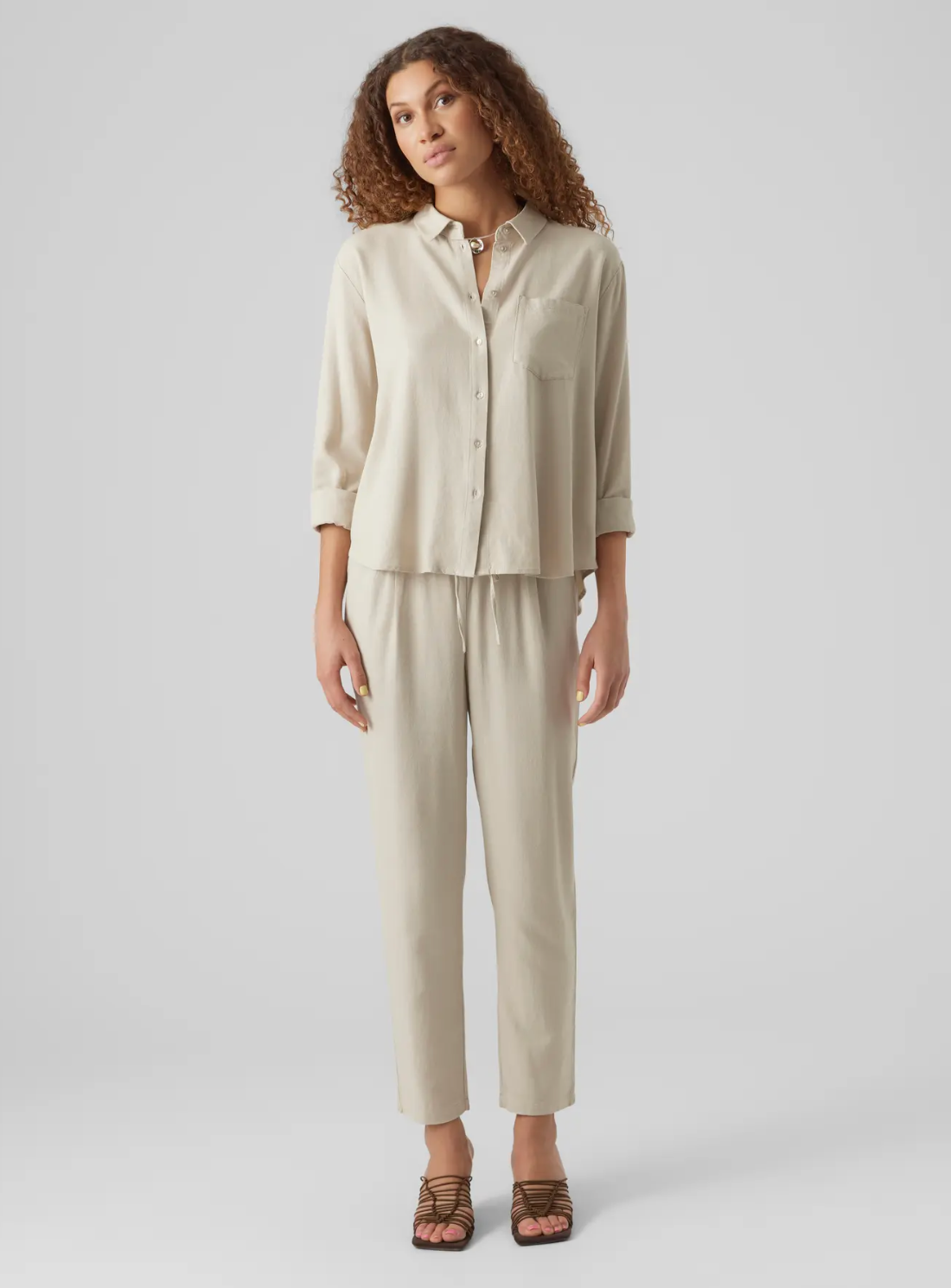 JESMILO Lightweight Casual Trousers in Stone