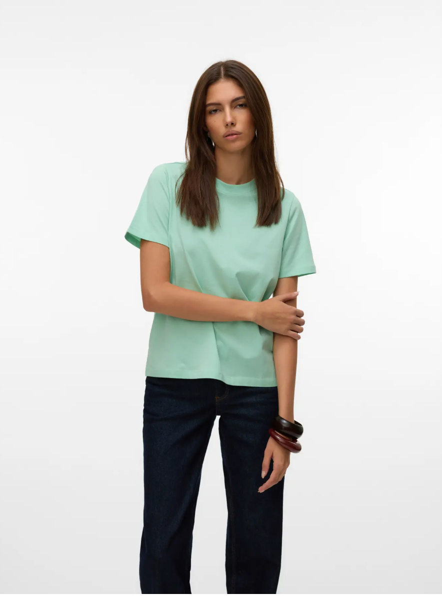PAULINA Basic Tee in Pale Green