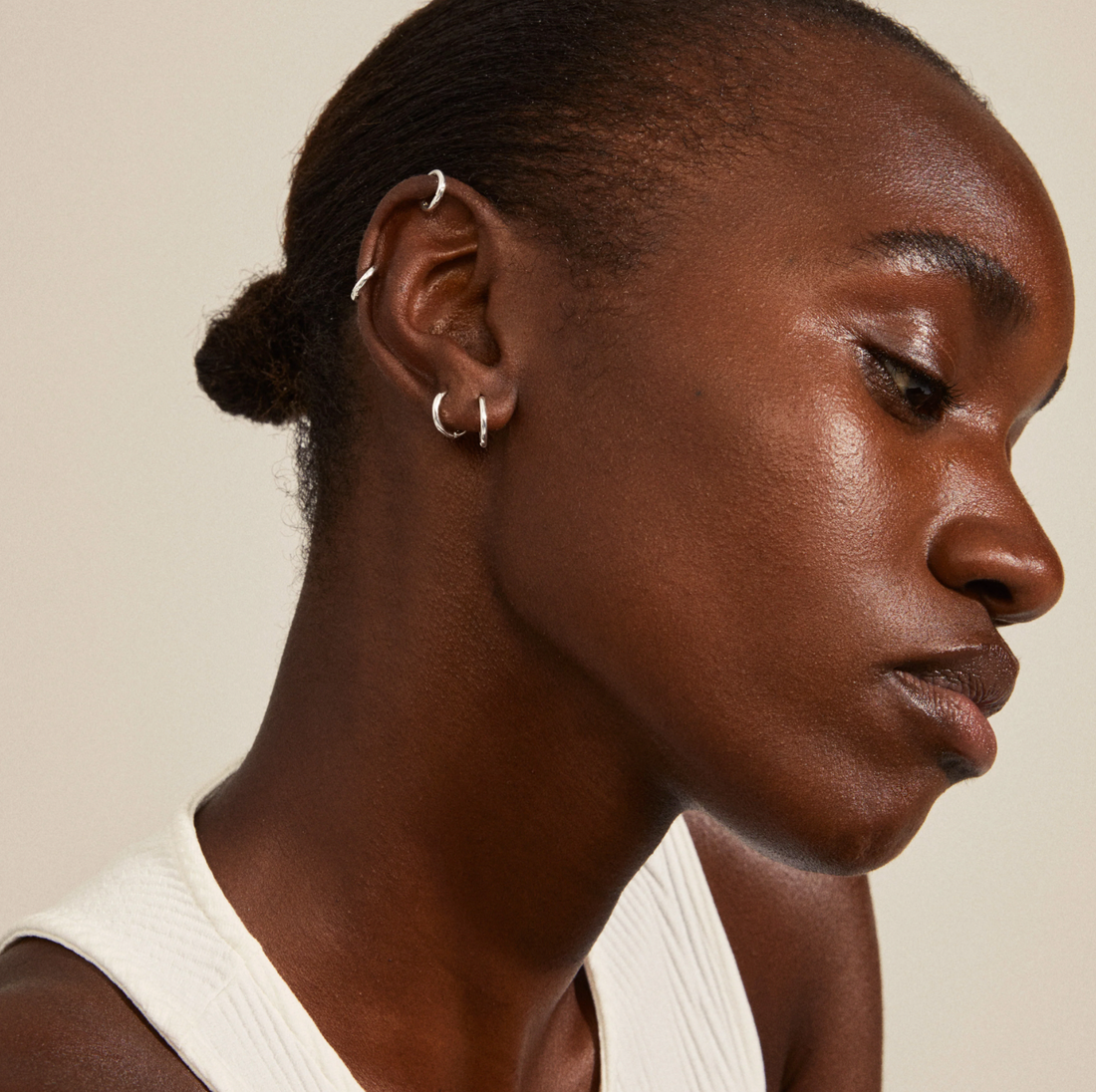 ARIELLA hoop earrings 2-in-1 set Silver-plated