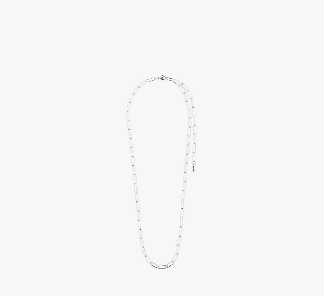 RONJA Silver Plated Rectangular Loose Link Necklace